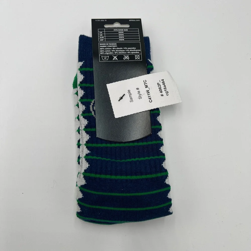 Adidas Vancouver Canucks‎ NHL Womens Crew Socks 2 Pair Pack Blue Green OSFA
